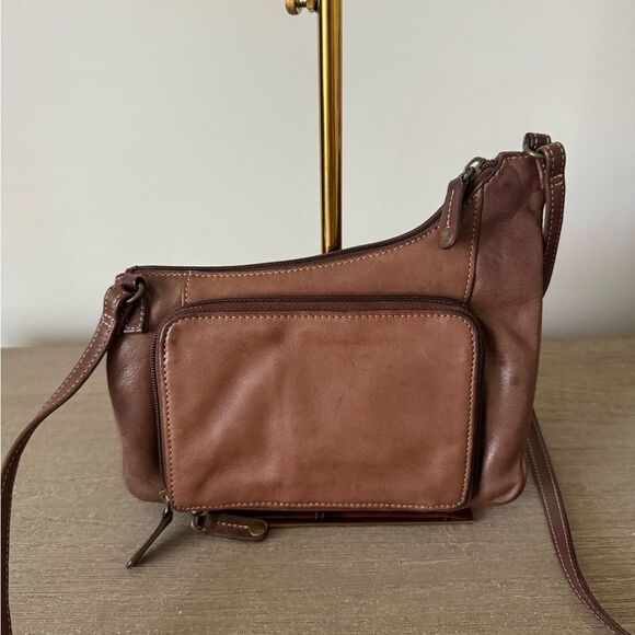Fossil Crossbody Travel Wallet Bag in Brown Leather - Picture 8 of 10